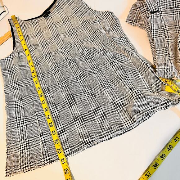 Ann Taylor Houndstooth Sleeve Top Faux Wrap Skirt Set Size S Small NEW - Picture 8 of 9